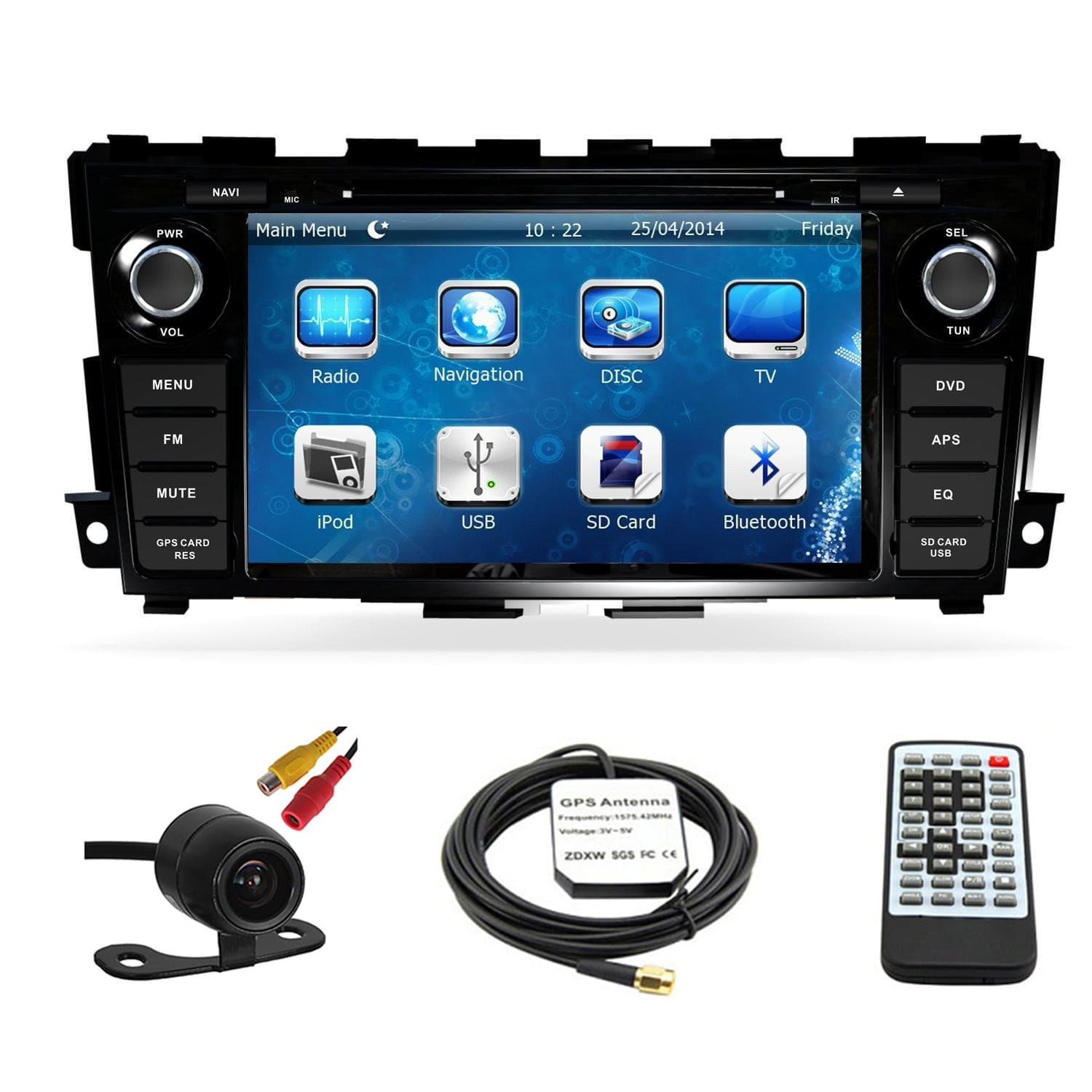 TLTek 8 inch Touch Screen Car GPS Navigation System for Nissan Altima 2013 2014 2015 DVD Player+Backup Camera+North America Map