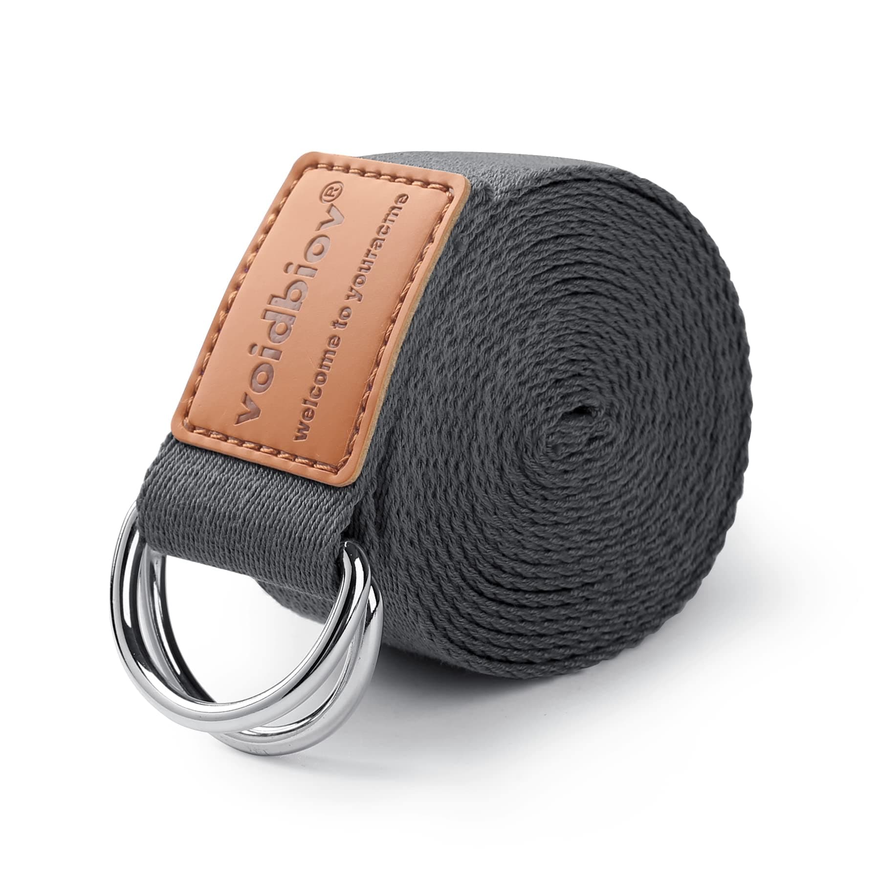 voidbiov D-Ring Buckle Yoga Strap 1.85 or 2.5M, Durable Cotton Adjustable Belt Perfect for Holding Poses, Improving Flexibility and Physical Therapy