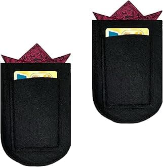 2 Pack Pocket Square Holder Soft Fibre Pocket Square Holder Keeper for Men's Suit/Blazer/Coat Handkerchief