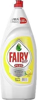 Fairy Plus Lemon Dishwashing Liquid Soap, With Alternative Power To Bleach, 1.25L