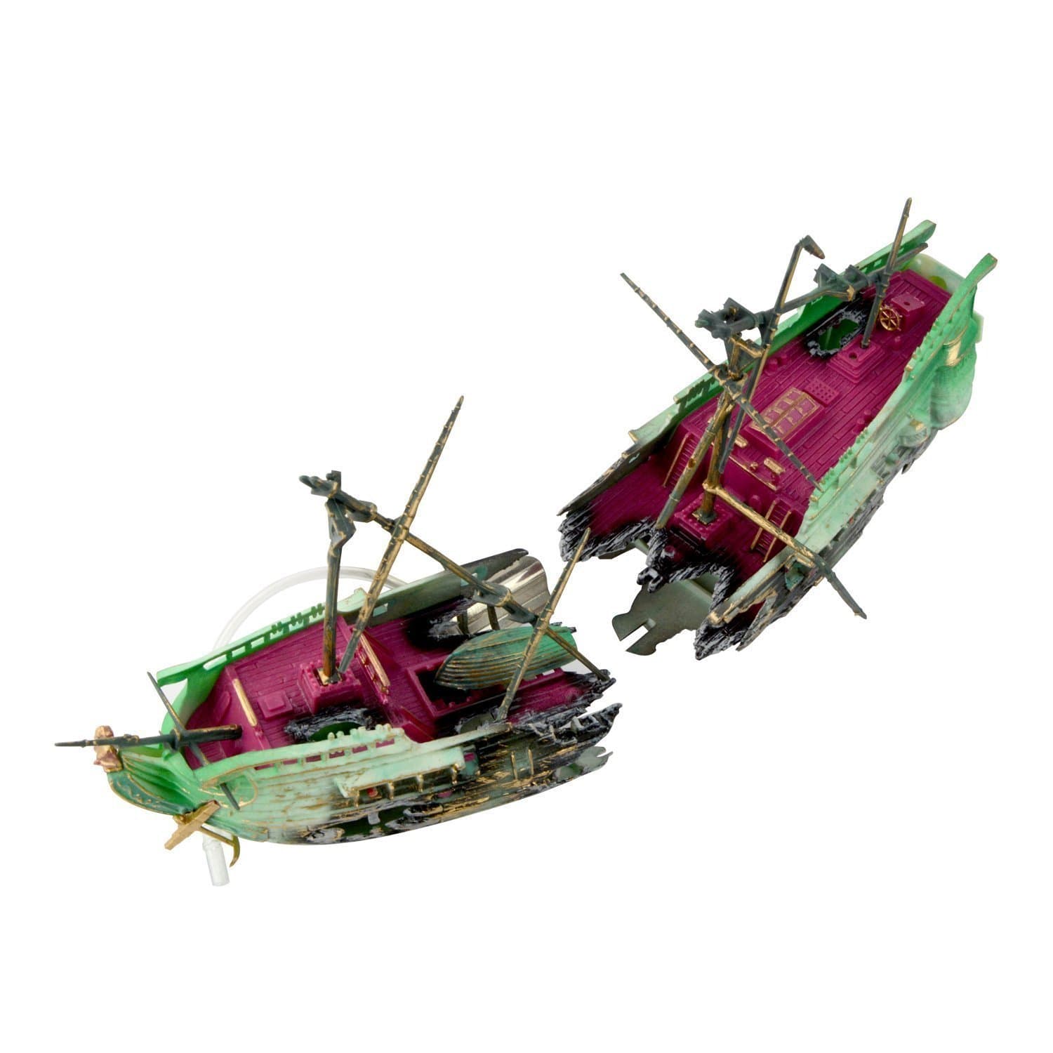 Saim Live-Action Shipwreck Aerating Aquarium Ornaments