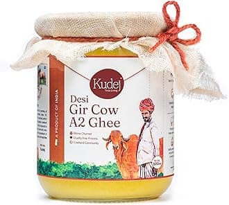 Premium Desi Gir Cow A2 Ghee, 500ml| Vedic Bilona Method, Free Grazing Cows| Natural Immunity Booster from Gujarat| Lactose-Free A2 Ghee| Eco-Friendly| Rich Flavor, Supports Pastoral Community