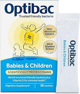 Optibac Probiotics Babies & Children - Probiotic for Immune System Support with Vitamin D Booster & 3 Billion Bacterial Cultures - 30 Sachets