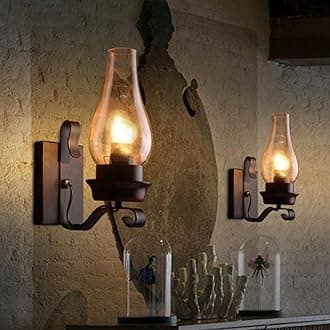 LightInTheBox 2 x 60W Retro Rustic Glass Wall Light for Bedroom Bedside Table