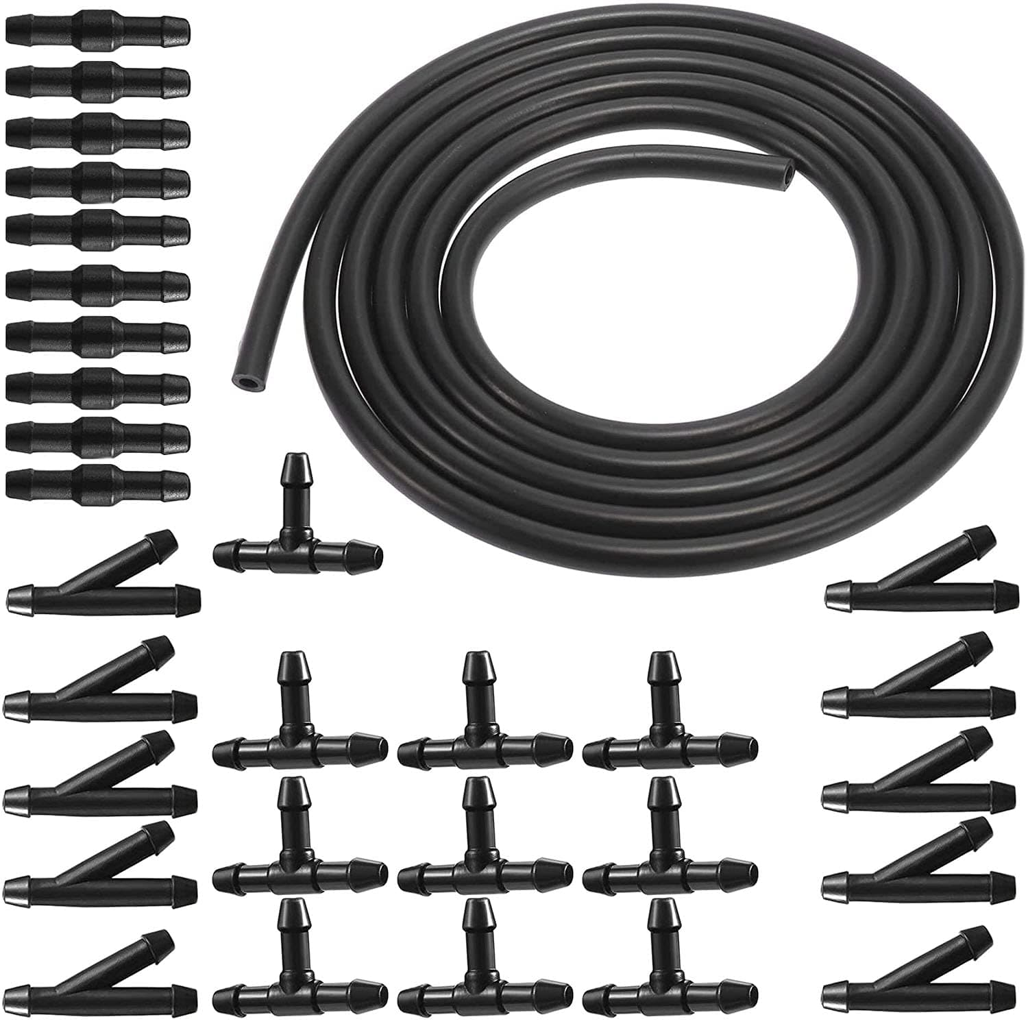 – RUNCCI-YUN Universal 3m Car Windshield Washer Hose Kit, with 30Pcs Hose Connector, Universal Windscreen Hose with Hose Connector, Silicone Rubber Tube Air Hose Connect Car Water Pump and Nozzles