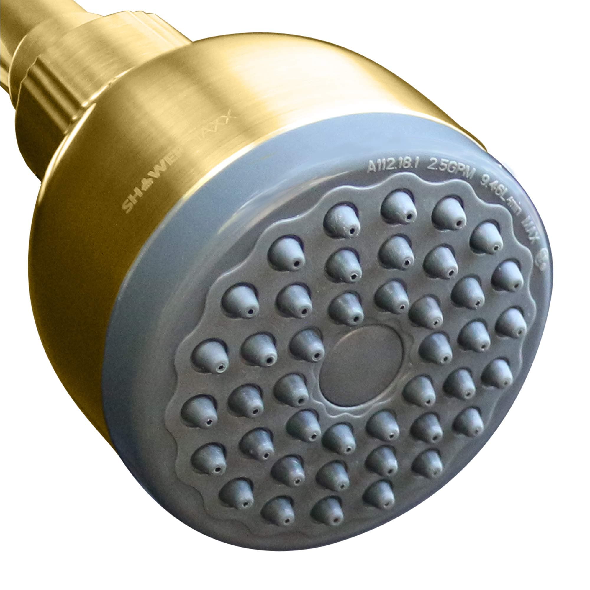 Elevate Your Shower with Ultra High Pressure 3-Inch Shower Head: Single Setting, Powerful Jets, Polished Brass - ImperialShine Gold Finish Showerhead for MAXX Comfort