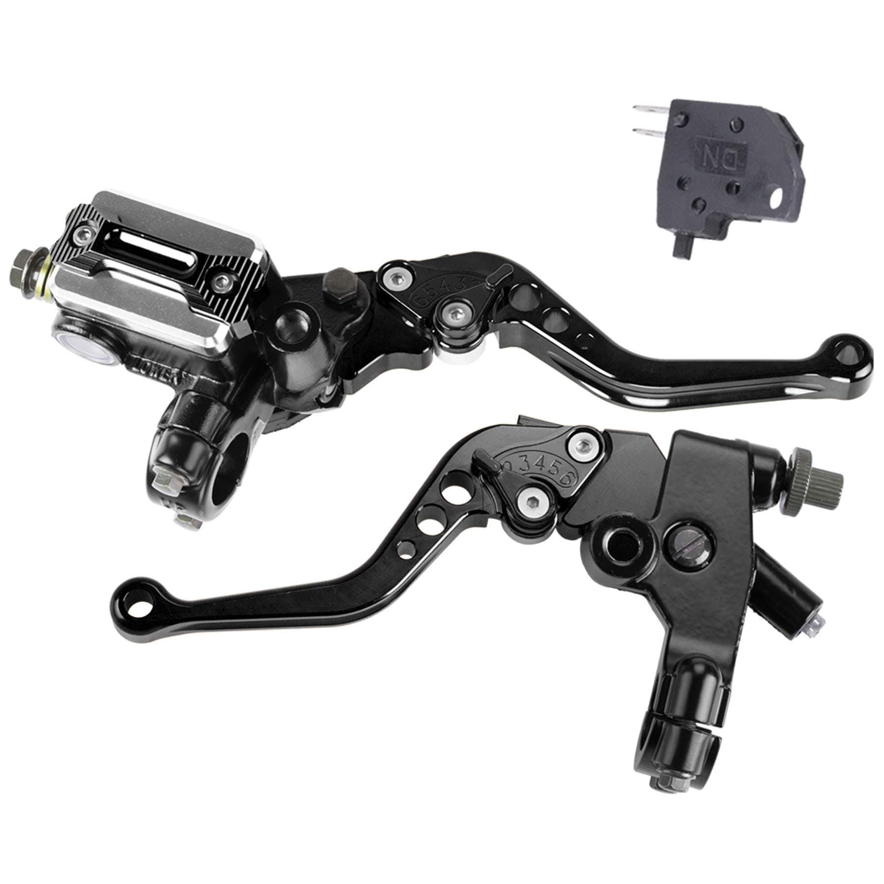 Universal Motorcycle 7/8" 22mm Handlebar Brake Master Cylinder Clutch Lever CNC Left & Right Set Compatible with Harley Honda Kawasaki Suzuki Yamaha( Piston Diameter 12.7mm(Black)