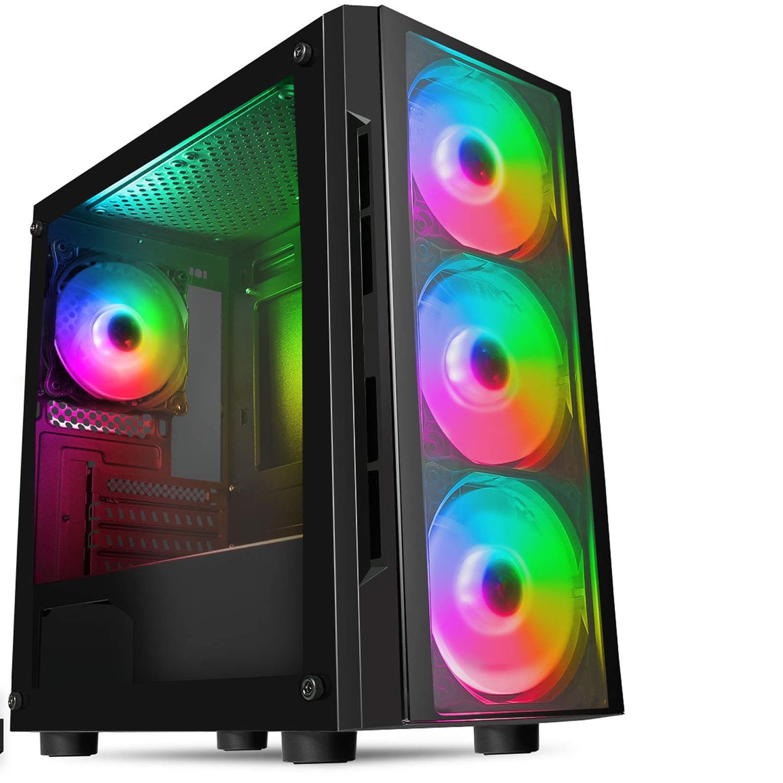 OCHW Metis RGB Ultra Fast Gaming PC Desktop Computer AMD Athlon 3000G Quad Thread ATI Radeon HD Vega 3 Graphics USB 3.0 480GB SSD 16GB DDR4 Wifi Windows 10 Pro