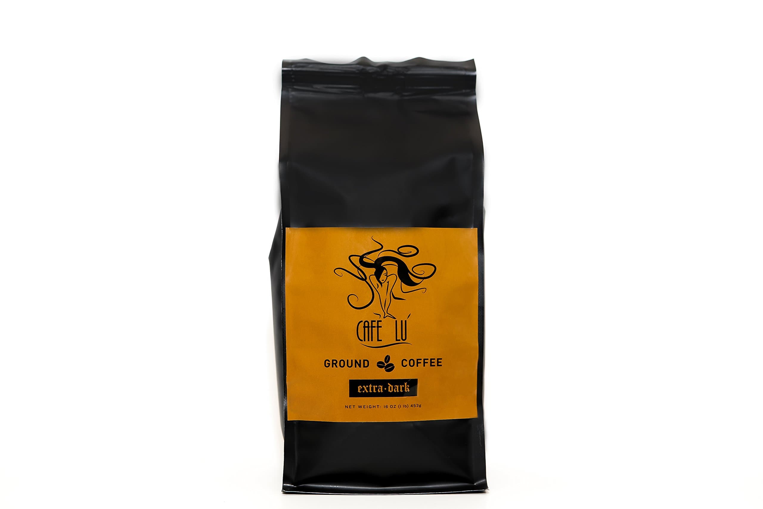 Cafe Lu Extra Dark Ground Coffee, 16oz (1lb) Bag