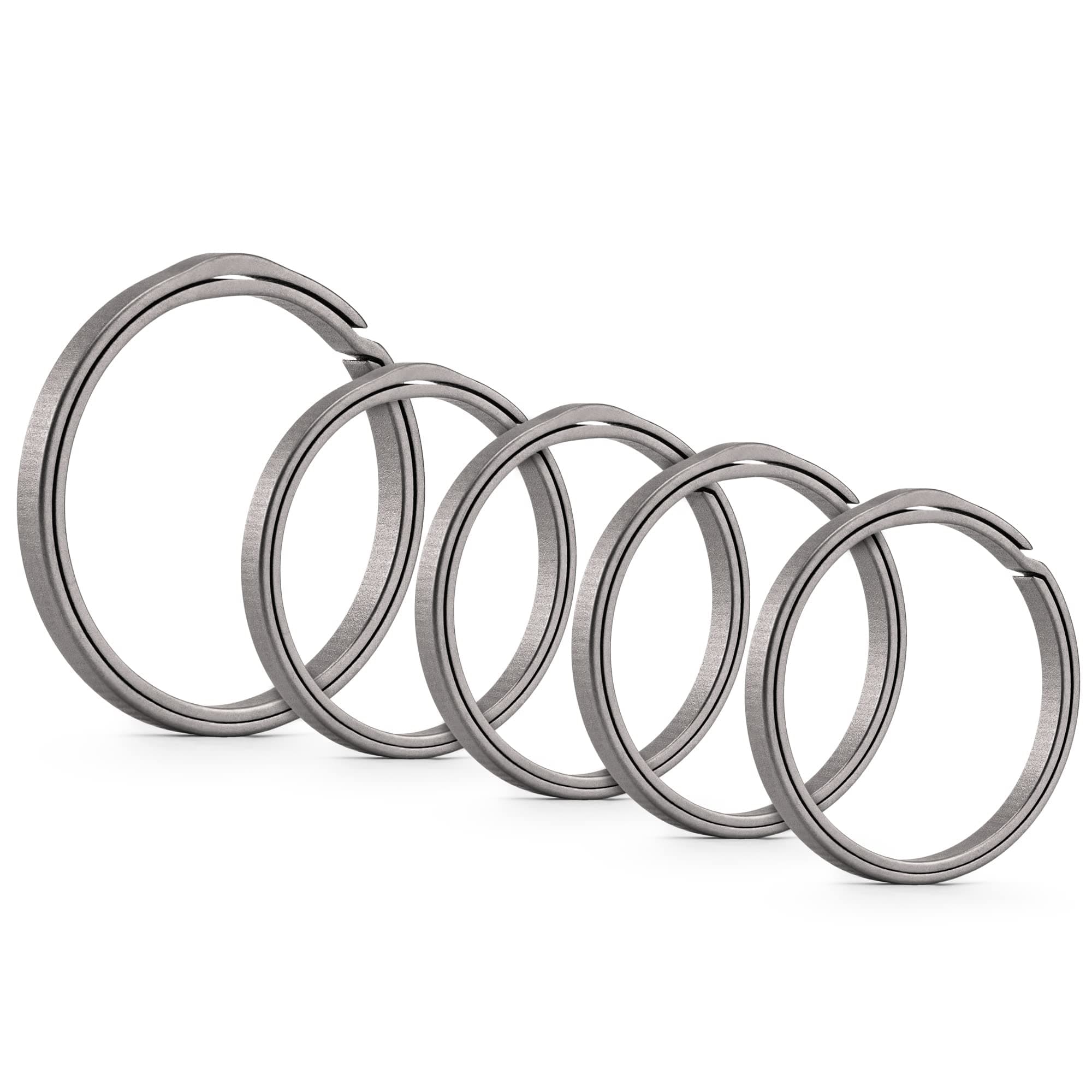 KA12BK Titanium Flat Key Rings 33/25/17.5mm for Key Carabiner (There are many variants, the number of key rings depends on the main picture)