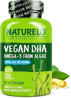 Vegan DHA - Omega 3 Oil from Algae - Best Supplement for Brain, Heart, Joint, Eye Health - Provides Essential Fatty Acids for Women Men and Kids - Complements Prenatal Vitamins - 120 Softgels