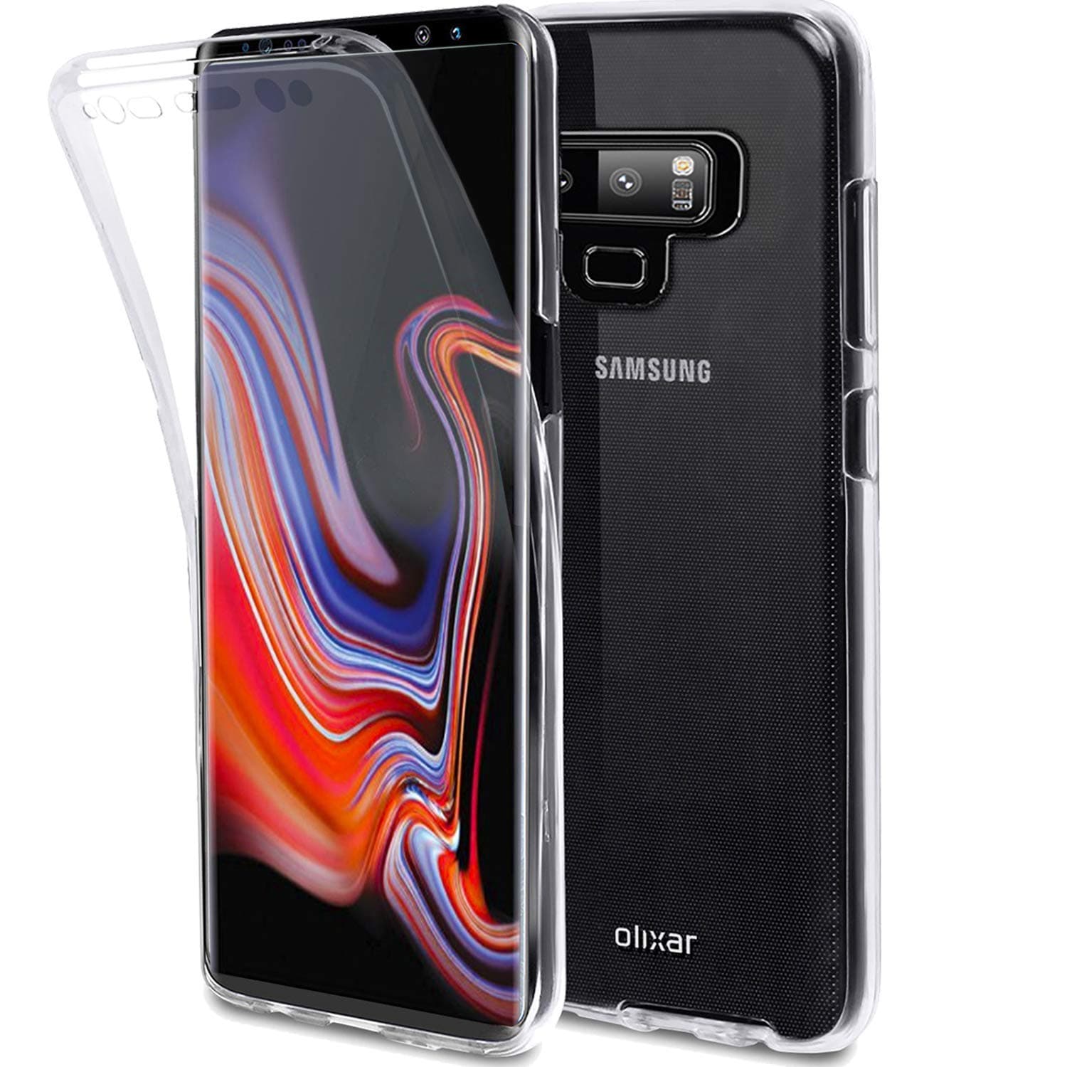 Samsung Galaxy Note 9 Full Cover Case - 360 Degree Full Body Cover - Front + Back Protection - Clear Slim Design FlexiCover - Clear
