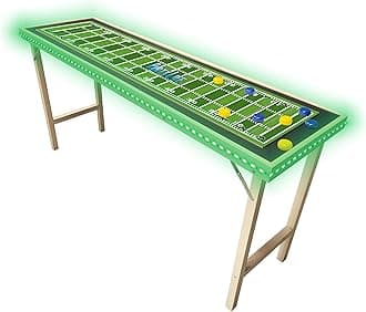 6-Foot Premium Shuffleboard Table w/Folding Legs, Pucks, and Optional LED Lights - Awesome Graphics - Choose Your Model