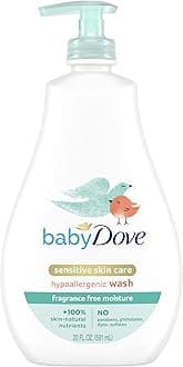 Sensitive Skin Care Baby Wash Fragrance Free Moisture For Baby Bath Time Fragrance Free and Hypoallergenic, Washes Away Bacteria 20 oz