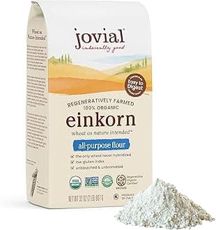 Organic Einkorn Unbleached All Purpose Flour - Bread Baking Flour for Sourdough, High Protein, Non-GMO, For Organic Pizza & Pasta, European Italian Made, Glyphosate Free - 32 Oz