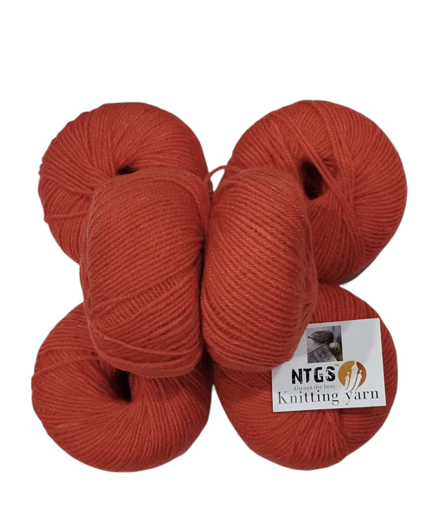 - Baby Soft 100% Acrylic Wool (CG Red) (6 PC) 4 ply Wool Ball Hand Knitting Wool/Art Craft Soft Fingering Crochet Hook Yarn, Needle Knitting Yarn Thread Dyed Shade no-25