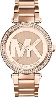 Michael Kors Parker Women's Watch, Stainless Steel and Pavé Crystal Watch for Women with Steel, Leather, or Silicone Band