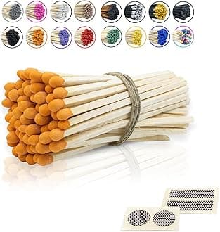 4" Inch Long Wooden Refill Matchsticks with Strike Stickers - Safety Matches Wholesale Bulk Loose by Chandler Studio (50 Pieces, Orange)