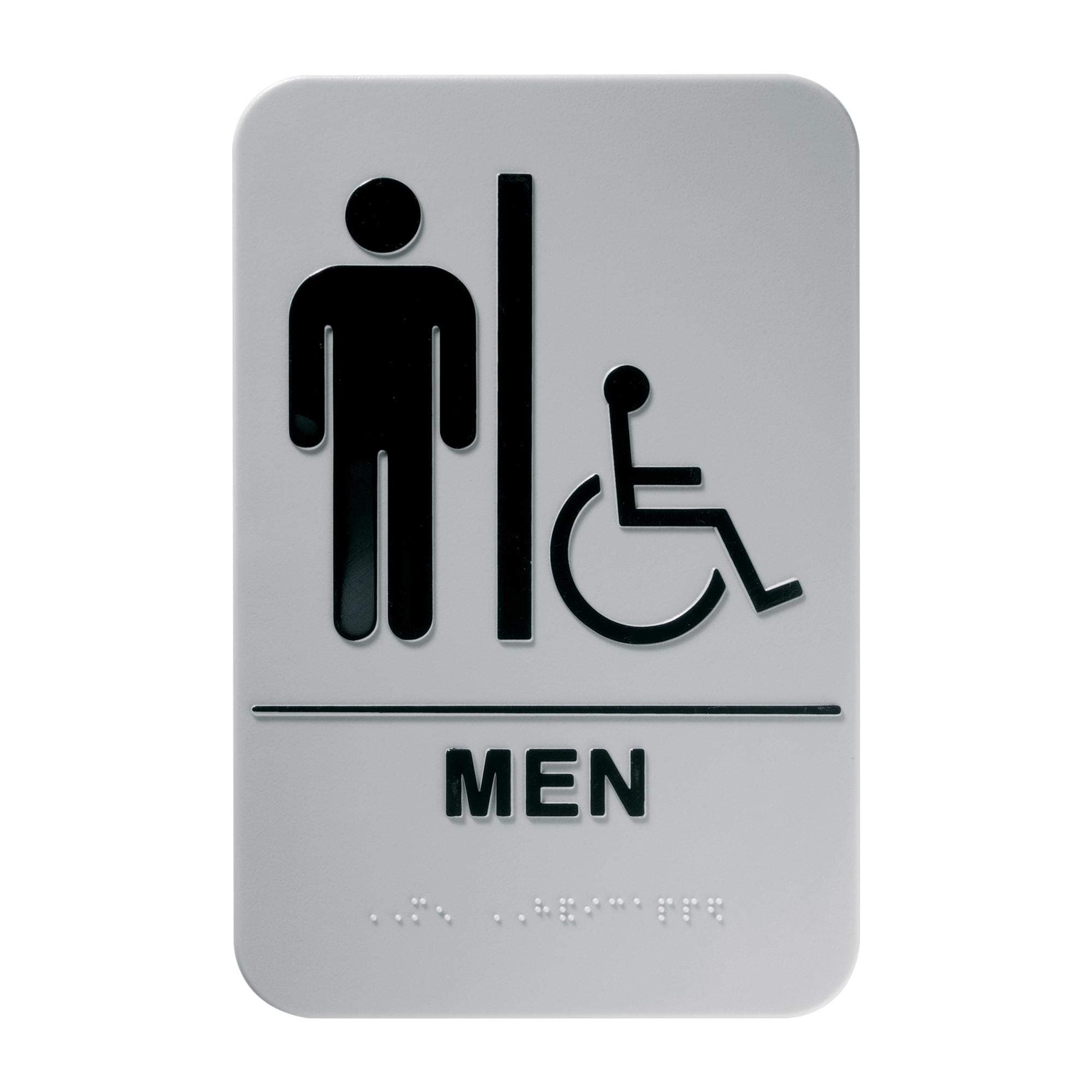 Durable Pictogram Sign with Braille - MEN (Disabled)