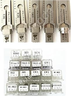 Professional Locksmith Tools SS001 SS002 SS002R SC1 SC4 KW1 KW5 R52 TE2 SC20 M1 AM5 for Door Civil Lock Hand Tool (Color : SS001)