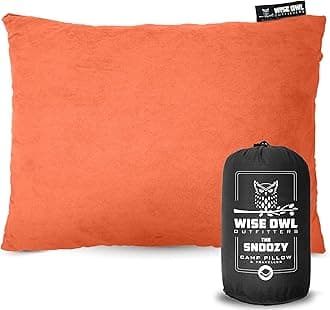 Wise Owl Outfitters Camping Pillow – Memory Foam Travel Pillow for Airplane Sleeping, Hiking, Backpacking & Outdoor Use - Small & Portable for Adults, Car, Camp & Tent