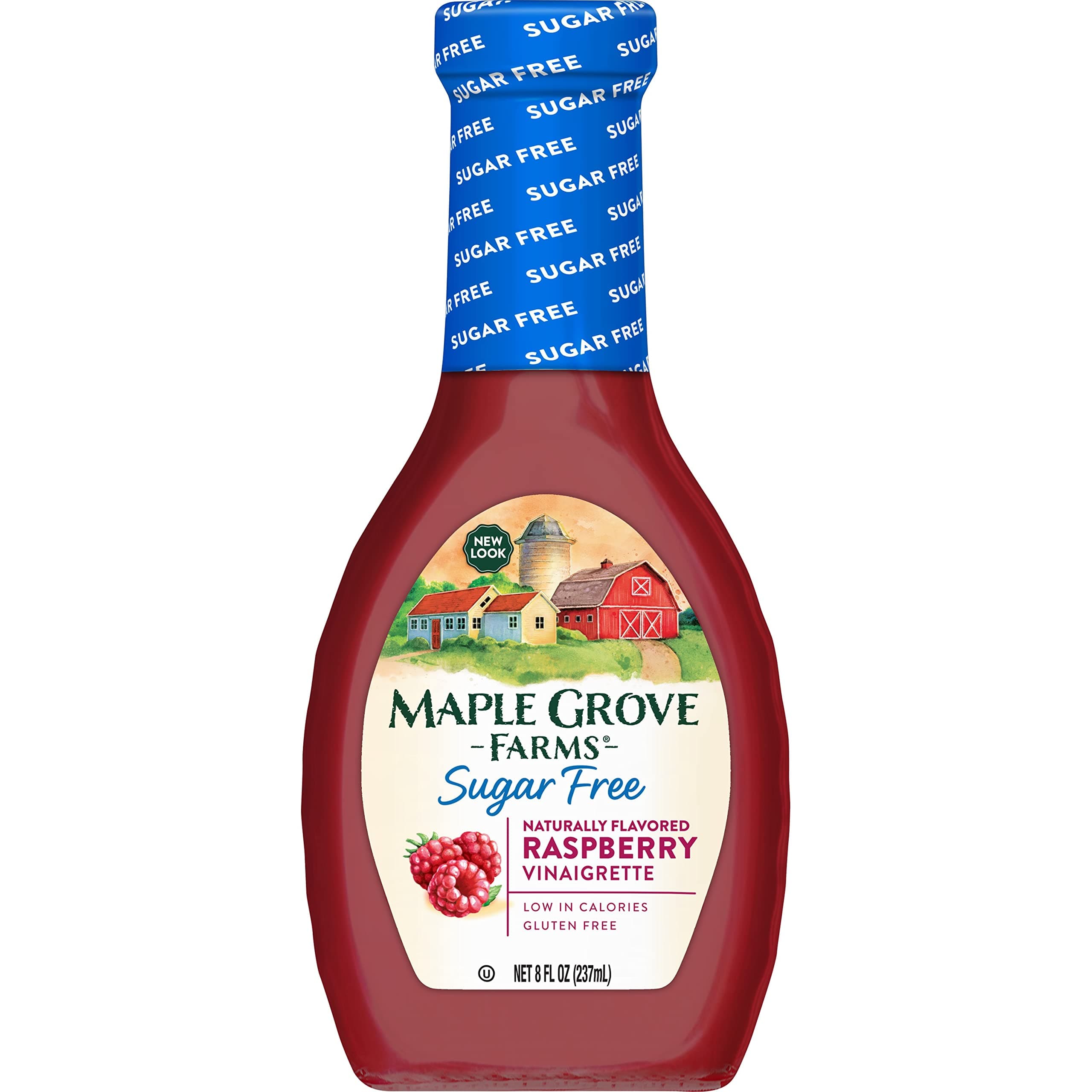Maple Grove Farms Sugar Free Salad Dressing, Raspberry Vinaigrette, 8 Ounce (Pack of 12)