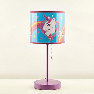 JoJo Siwa Unicorn Stick Table Kids Lamp Metal with Pull Chain, Themed Printed Decorative Shade