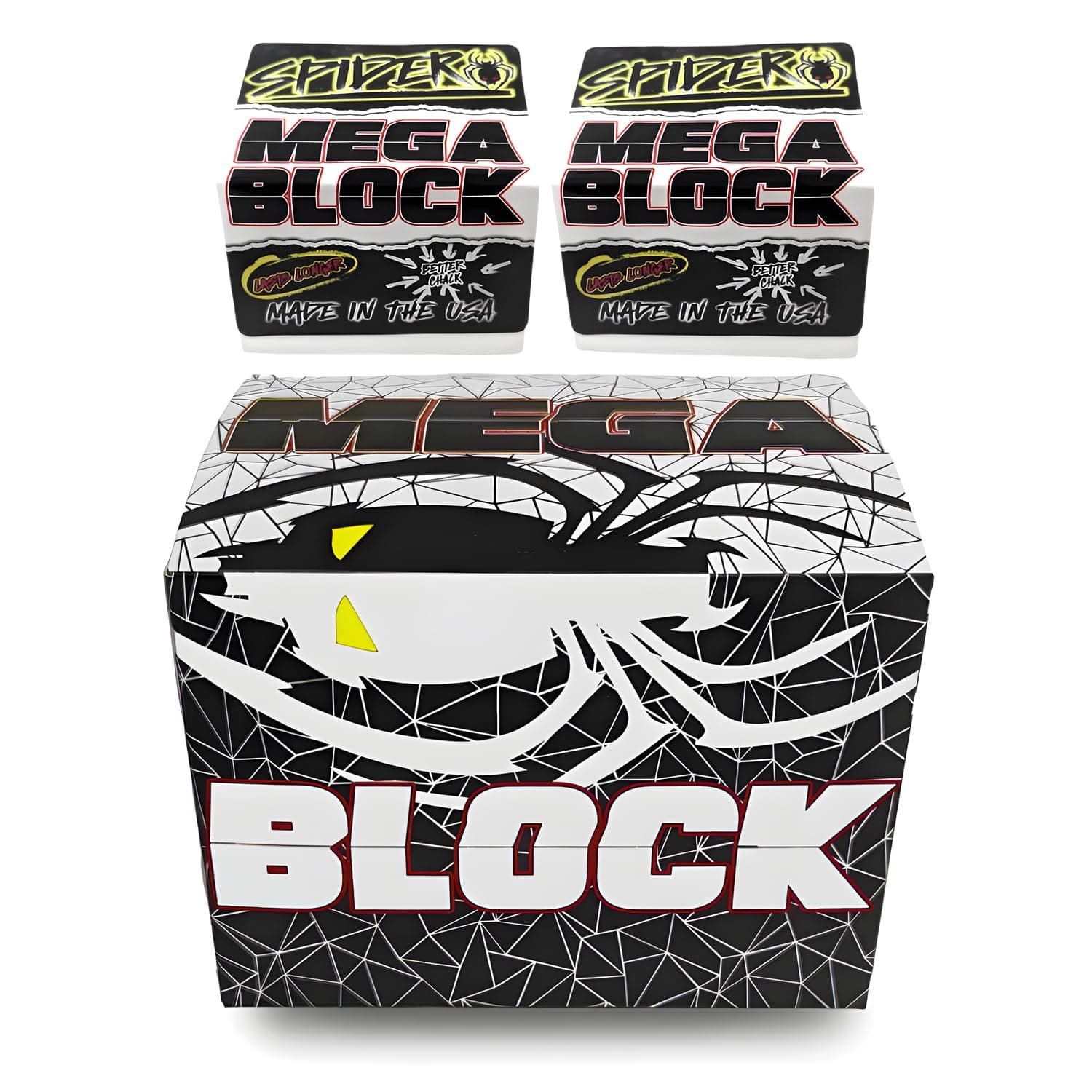 Mega Gym Chalk Block, Lasts 2X Longer, Lab Grade | for Gym, Powerlifting, Made in The USA, ASMR