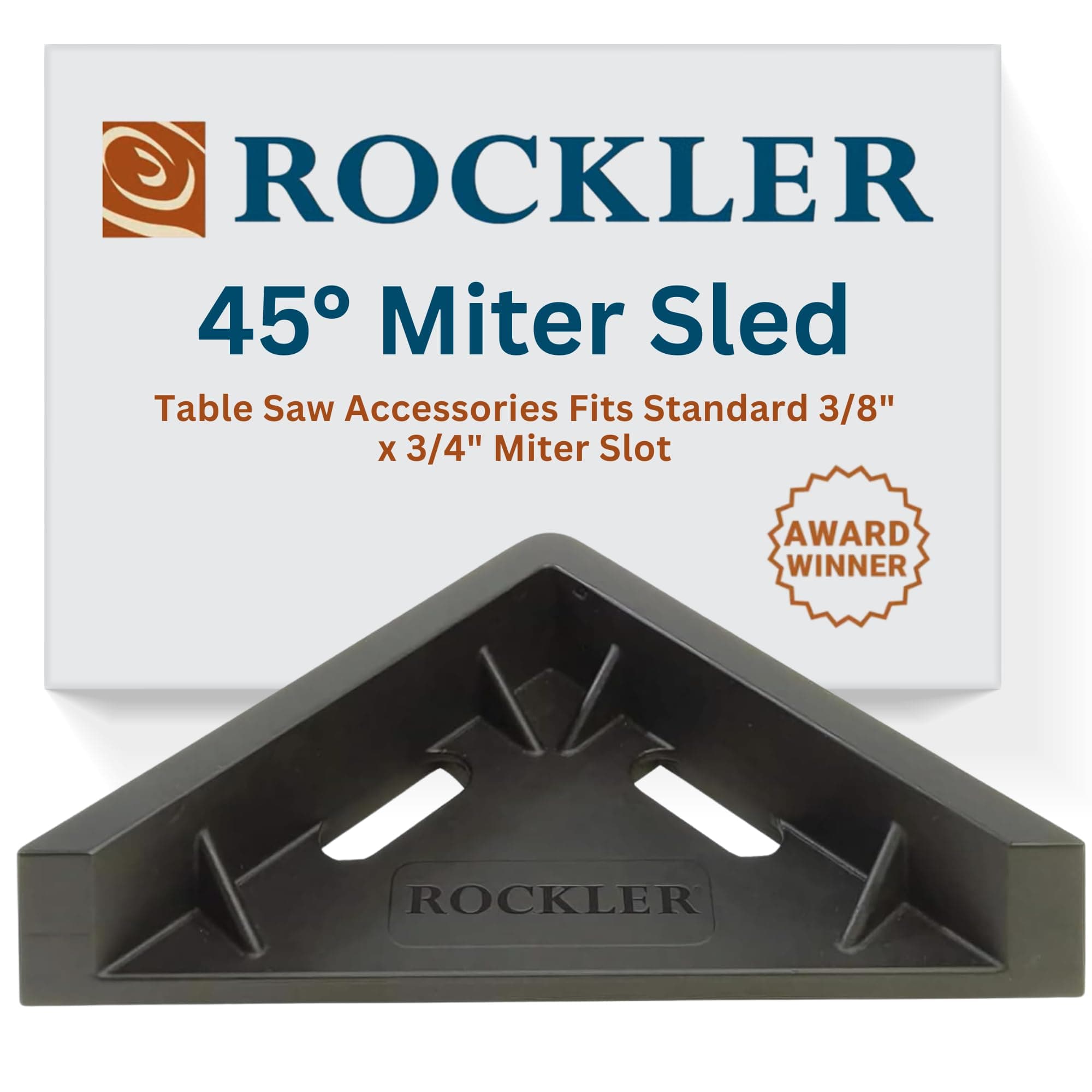 Rockler 45 Degree Miter Sled for Table Saw - Miter Saw Sled Ensures Durability & Low-Friction Sliding - Table Saw Accessories Fits Standard 3/8" x 3/4" Miter Slot – Fence Accessories
