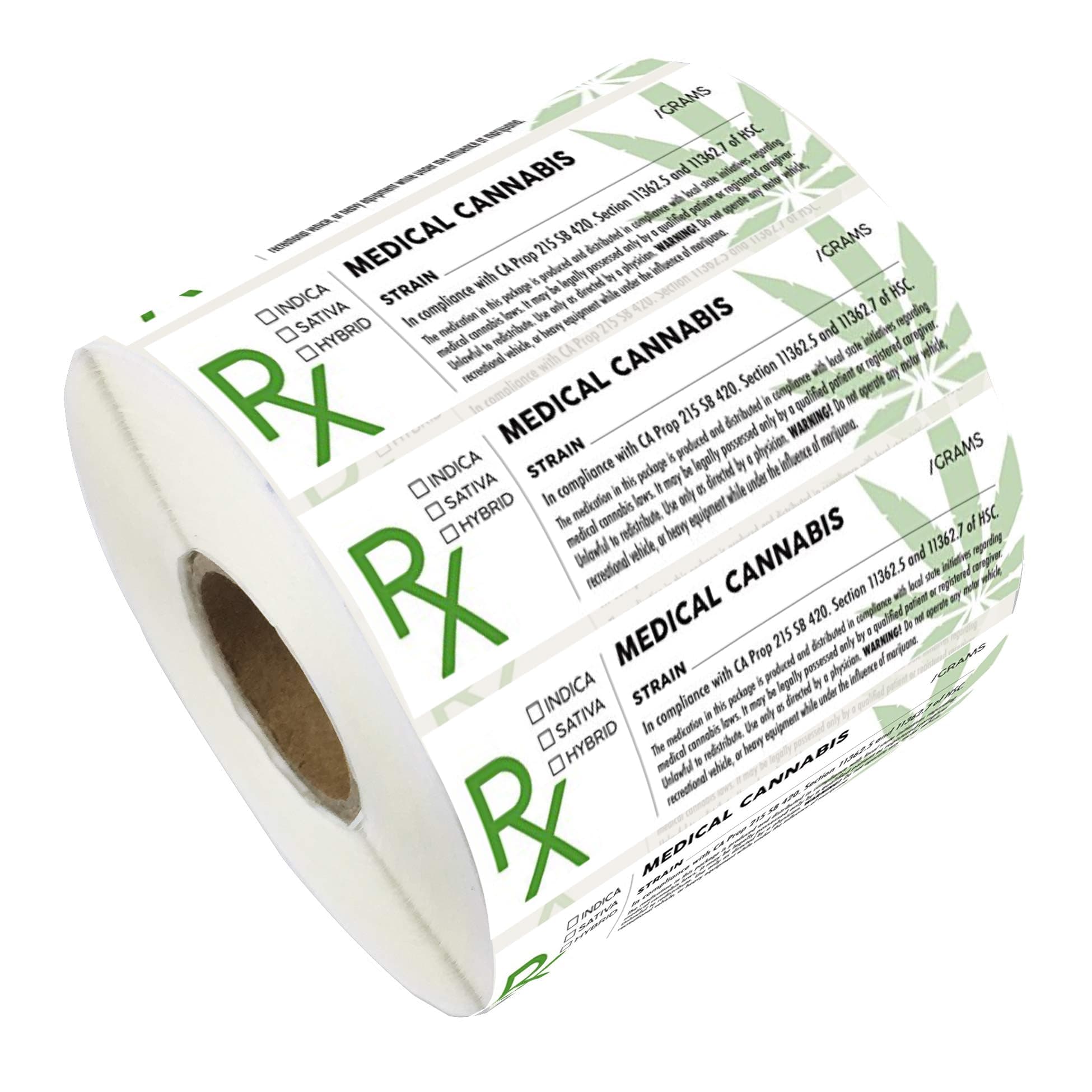 Performore 1x3 Inch Green Universal Compliant Warning Labels, Self- Adhesive, 1 Roll of 500 Stickers