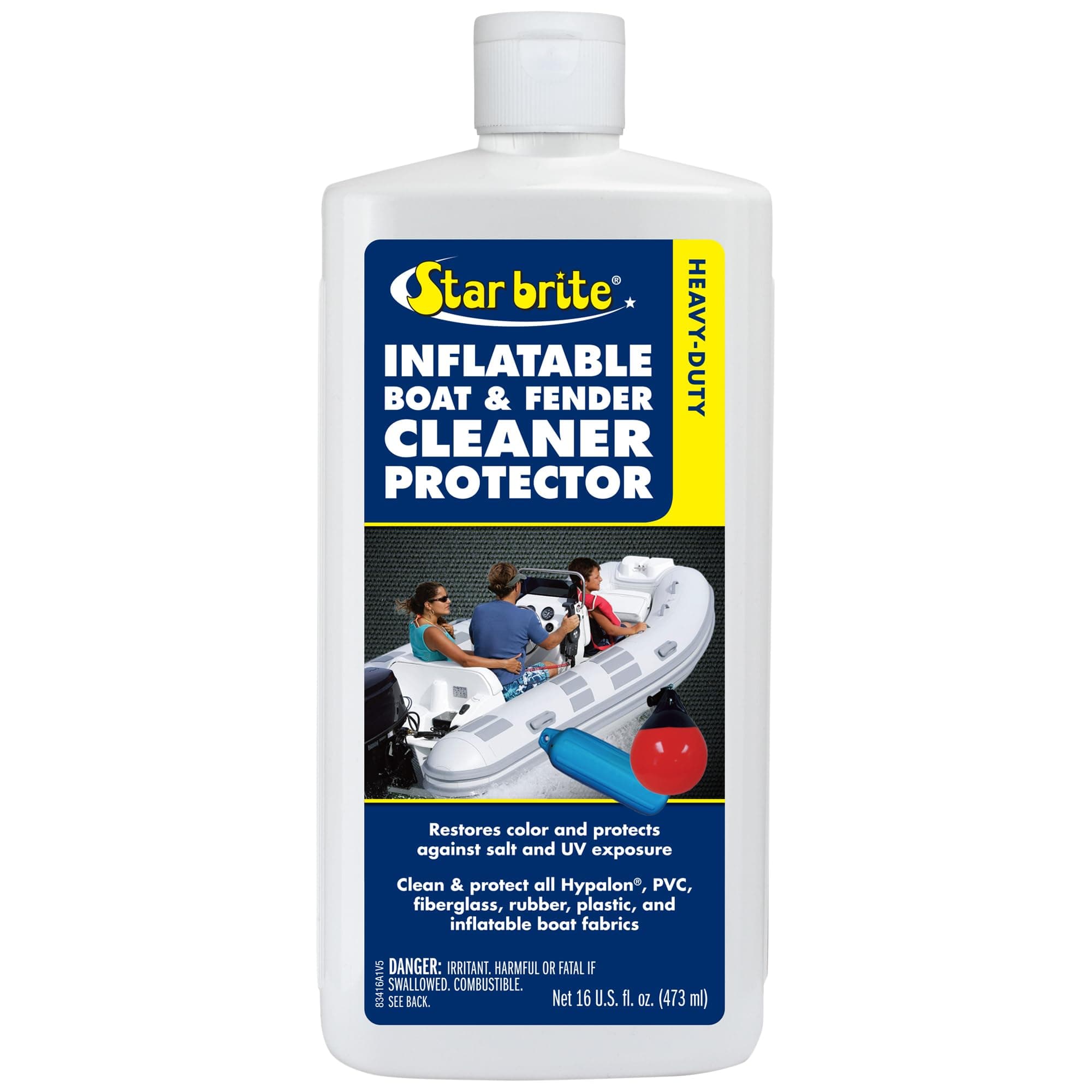 STAR BRITE Heavy-Duty Inflatable Boat & Fender Cleaner & Protector - Revitalize and Protect PVC, Hypalon, Neoprene, Rubber, Plastic and All Inflatable Fabrics