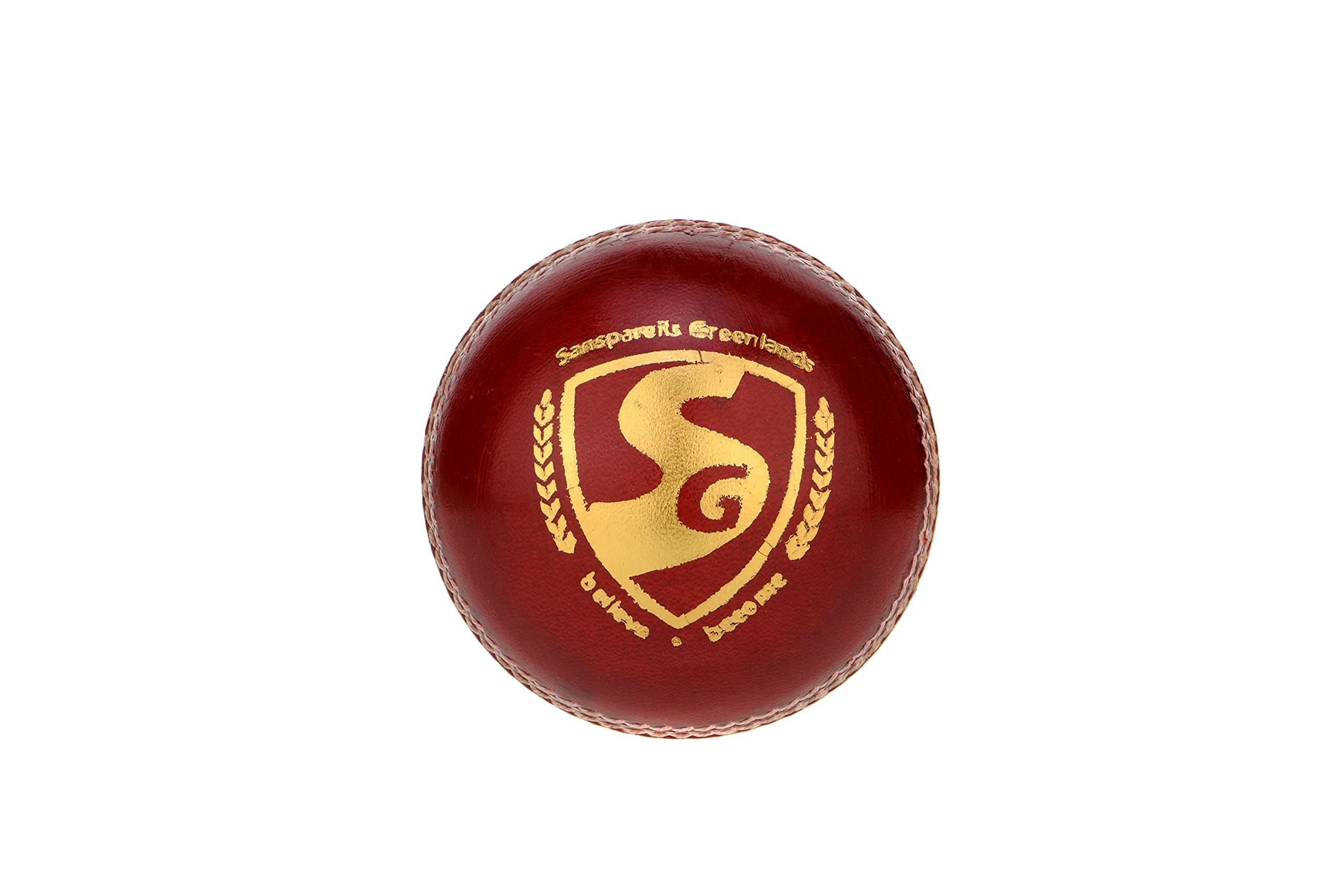 SG Shield 20 Two-Piece Water Proof Cricket Leather Ball, Regular Size (Red)