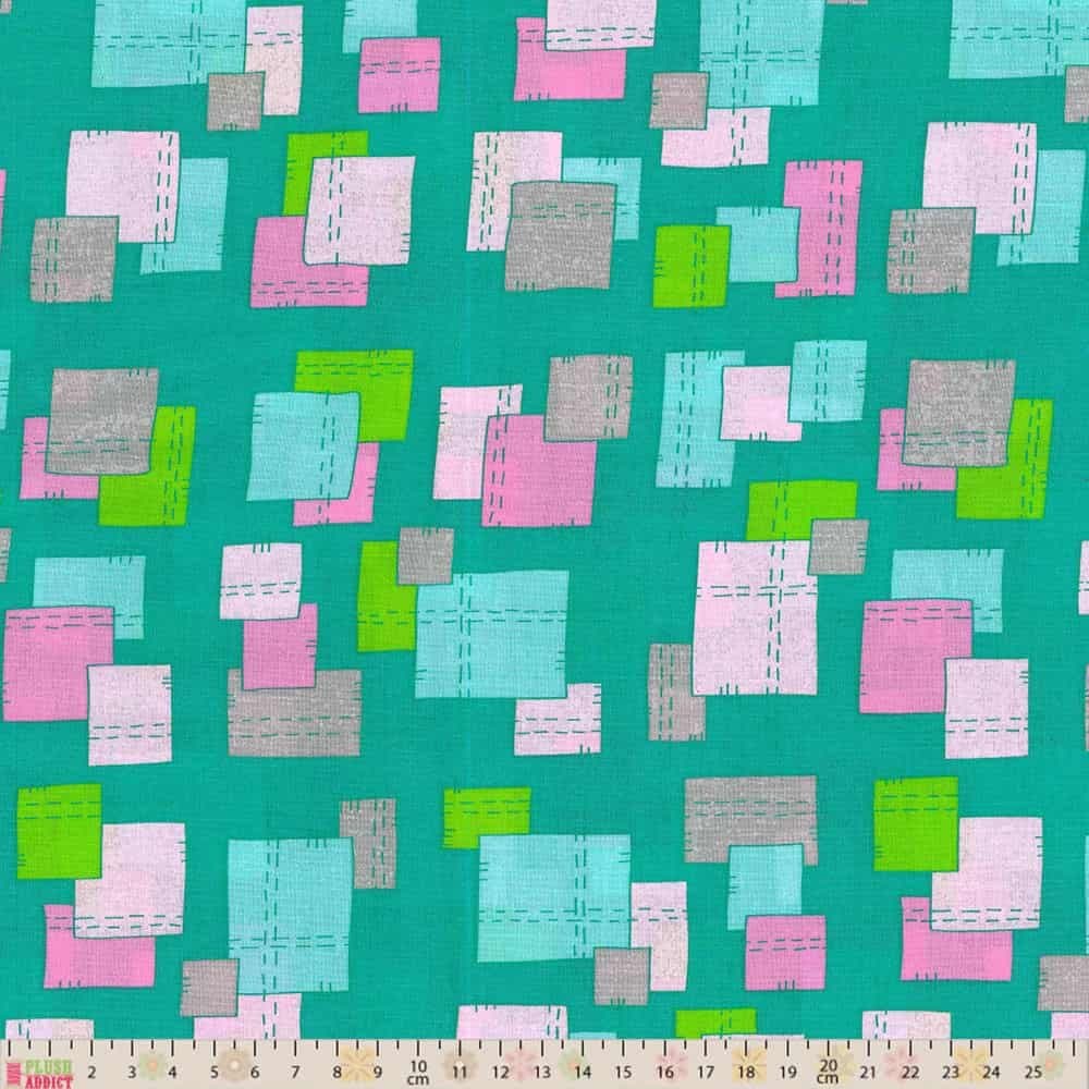 Fat Quarter Ella Blue - Hello Blossom - Stitches Teal