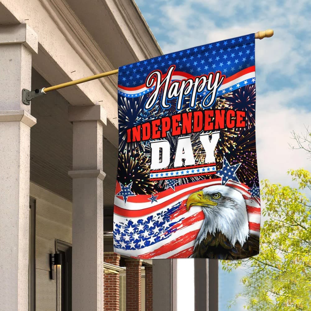 Independence Day American Eagle Firework Stars Garden House Flag