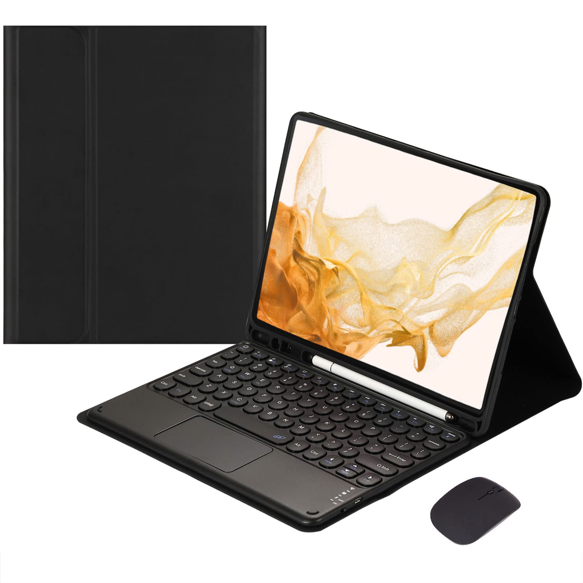 Keyboard Case for Samsung Galaxy Tab S6 Lite 10.4" 2022/2020, Wireless Bluetooth Trackpad Keyboard and Mouse, Slim Lightweight Cover with S Pen Holder (Model SM-P610/P613/P615/P619),Black