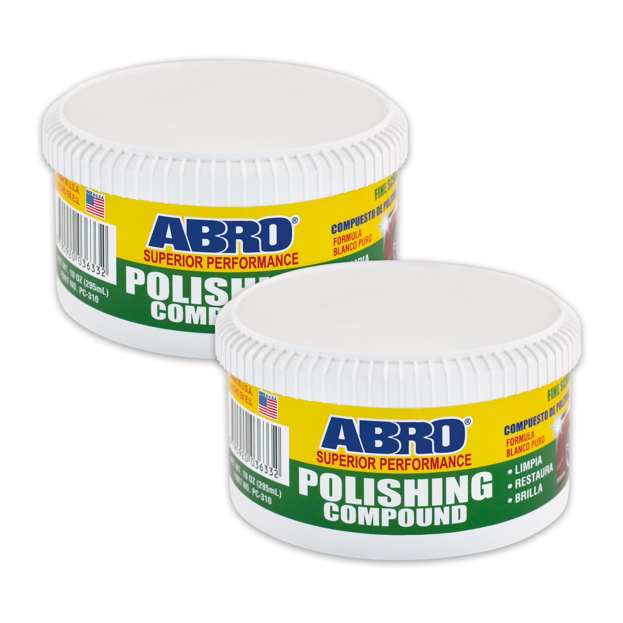 ABRO Superior Performance Polishing Compound, 10 oz., High-tech Shine Car Scratch Remover for Vehicles, Restorers Swirls and Scratches, Buffing Compound for Oxidized Finishes, Smooth, Reflect, Clean