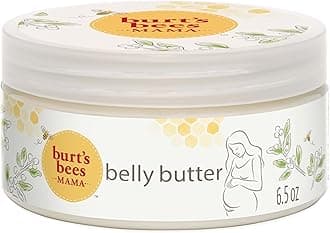 Burt's Bees Mama Belly Butter Stretch Mark Cream for Pregnancy Massages Body & Reduces Scar Appearance, Prenatal & Postnatal Tummy Skin Care, Shea Butter & Vitamin E Rich Formula, 6.5 Oz Tub