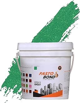 FASTO BOND Full_Glitter-Sparkle Fastobond Epoxy Grout - 1 Kg-3 Kg & 5 Kg - Colors Tile Grout_Fastobond | 3 Components Only | Premixed Glitter For Uniform Finish (3 Kg, S.P Green)