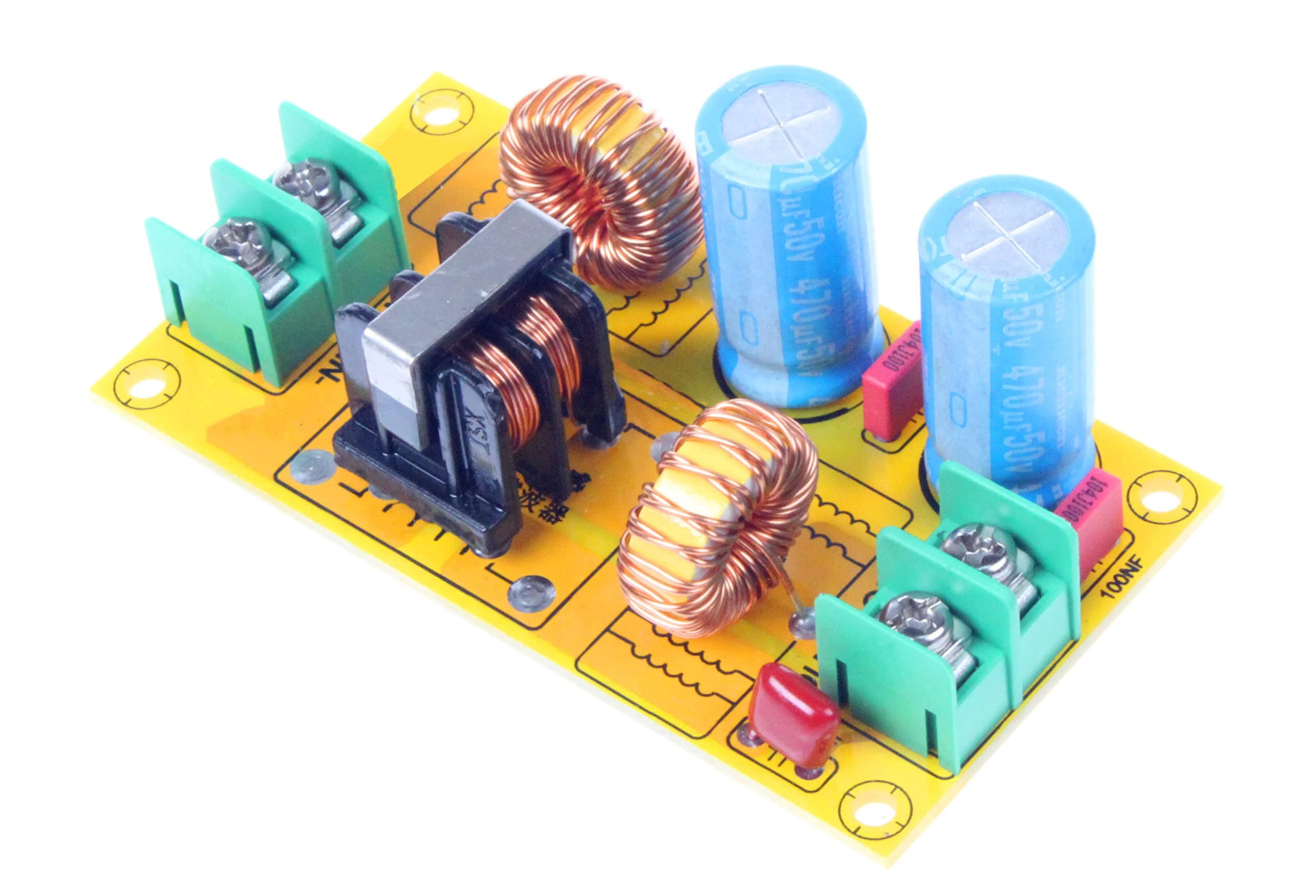 NOYITO DC LC Filter DC EMI Power Filter 0 to 50V 2A 4A 10A 20A Filtering Board (2A)