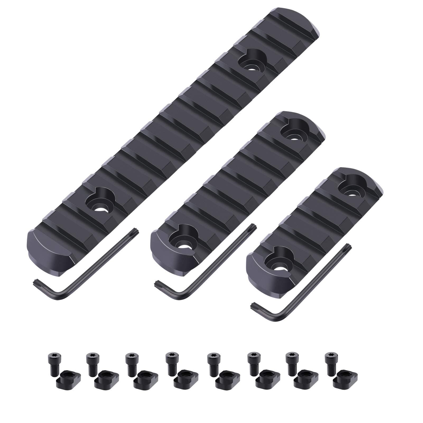 Fyland Picatinny Rail Section Compatible with Systems 5-Slot 7-Slot 13-Slot Aluminum Picatinny Rail with Allen Wrench, 8 T-Nuts and 8 Screws