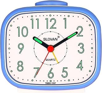 SLOVAN QUARTZ Plastic Beep Table Alarm Clock - 9 CM X 11 (Sky)