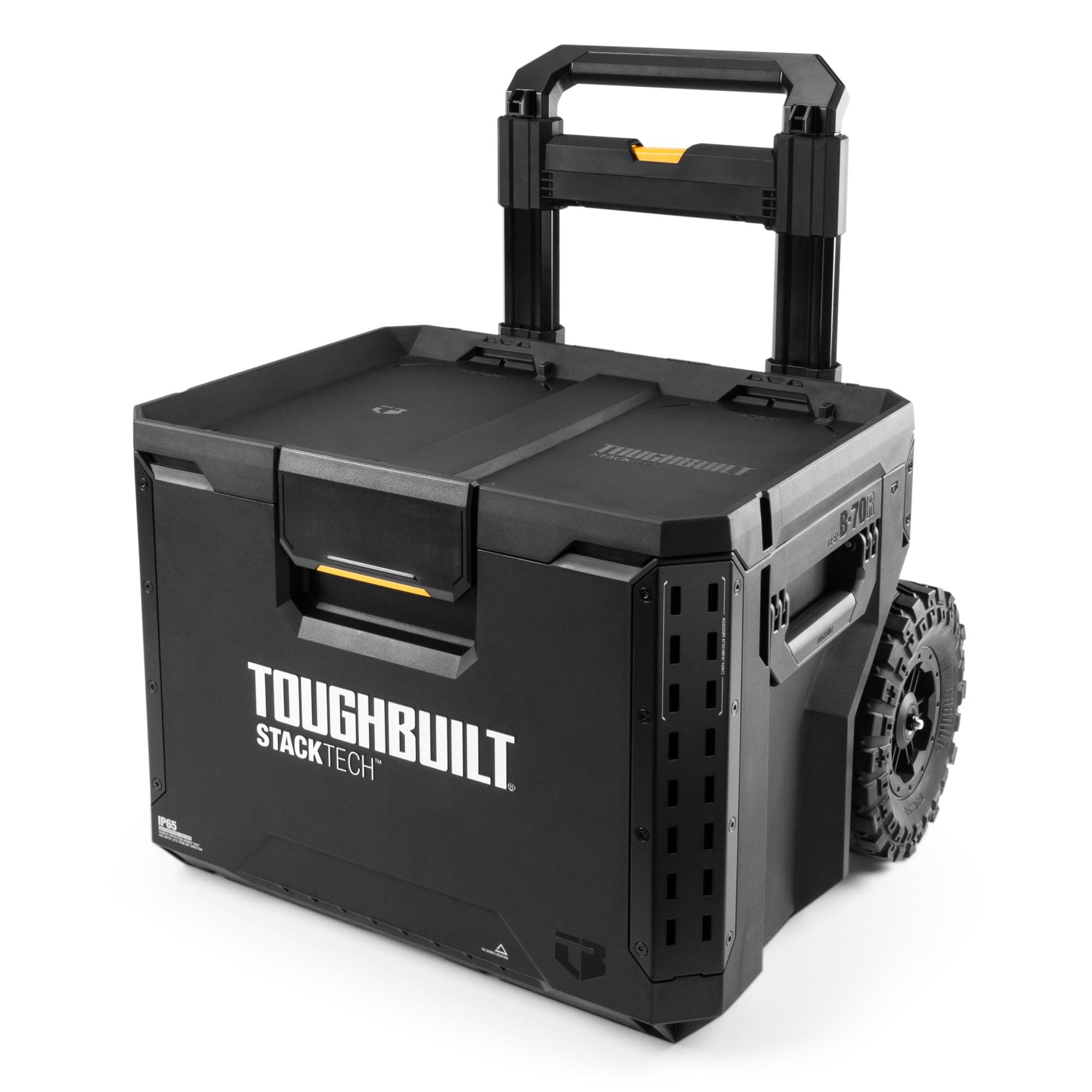 ToughBuilt StackTech Rolling Tool Box, Heavy-Duty Portable Tools Organizer, 250 lb Capacity - Stackable and Waterproof Toolbox Storage System with Lockable Lid and 9-Inch All-Terrain Wheels