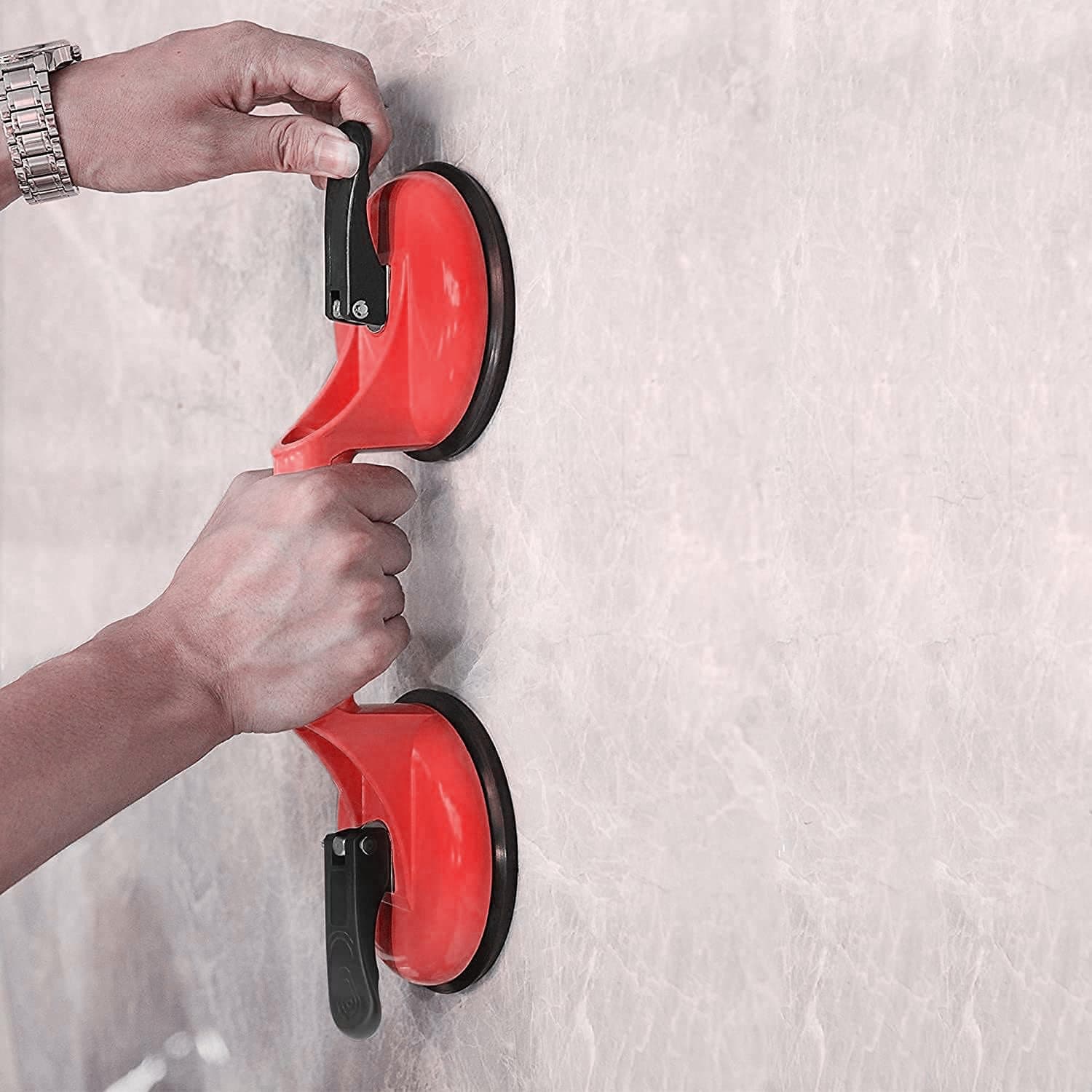 HBD Anti-Slip Suction Cup Bathroom Shower Strong Support Handle, Suction Grab Bar with Dual Locking, Bath Tub Safety Balance Grab Bar Handrail Grip Helping Handle for Elderly Seniors (1 Piece)