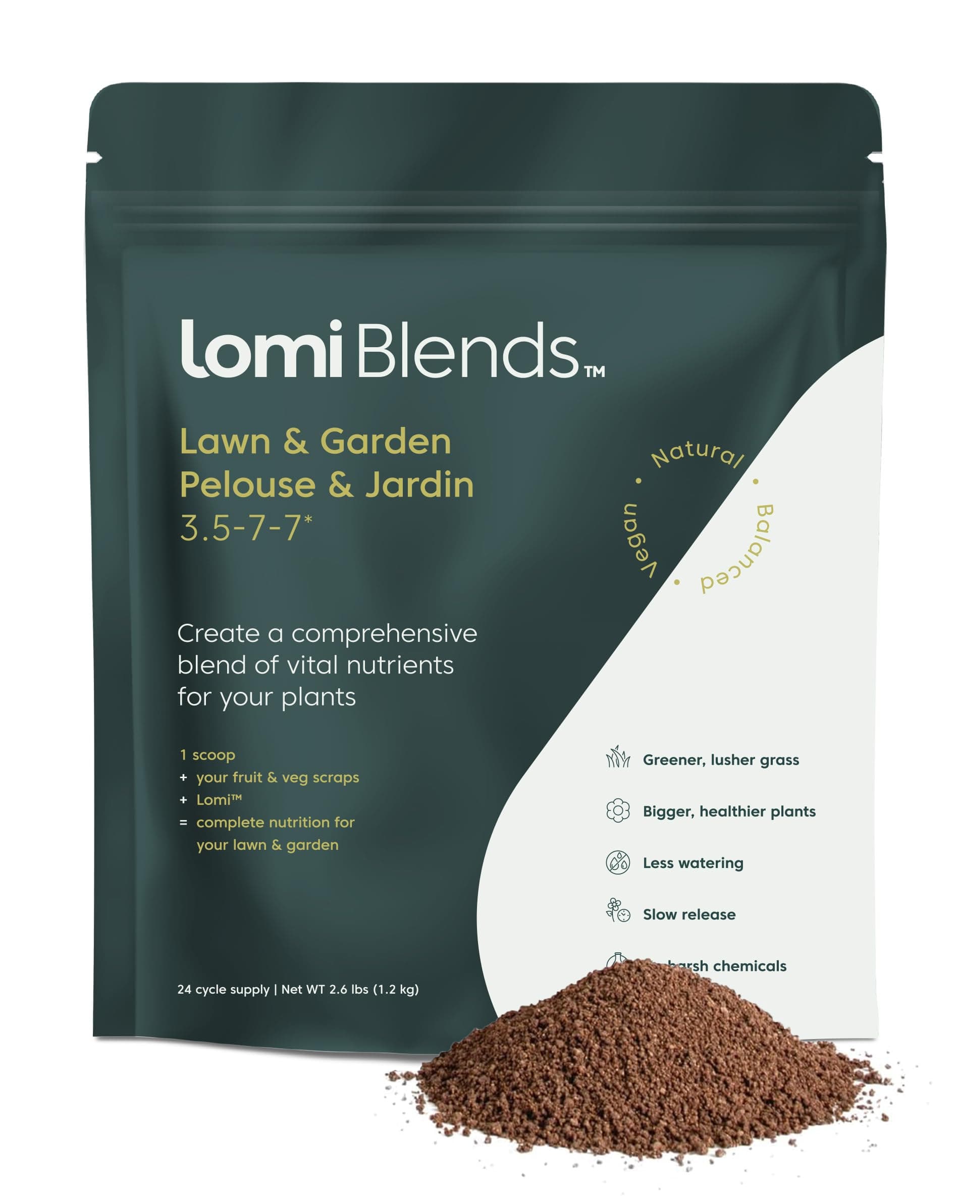 Lomi Blends - All-in-One Lawn and Garden Solution - All-Natural Multi-Vitamin for Healthy Soil, Safe for Kids and Pets, Easy to Use - Sustainable Gardening