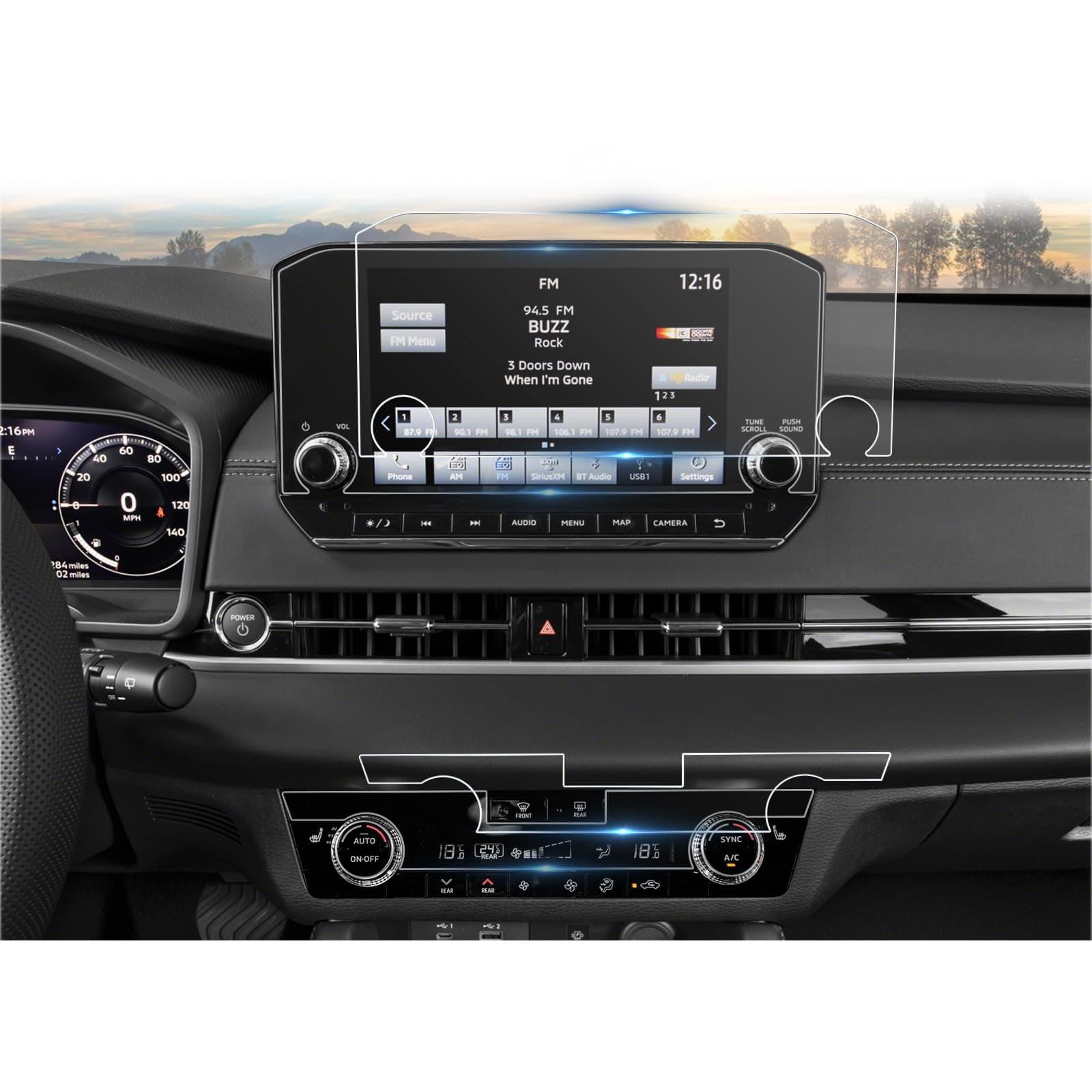 CDEFG 4Pcs Screen Protector for 2022-2025 Mitsubishi Outlander 9" Touchscreen & Air Conditioner, for Outlander (SE, Black Edition, SEL) Accessories 2022 2023 2024 2025 Nano Film