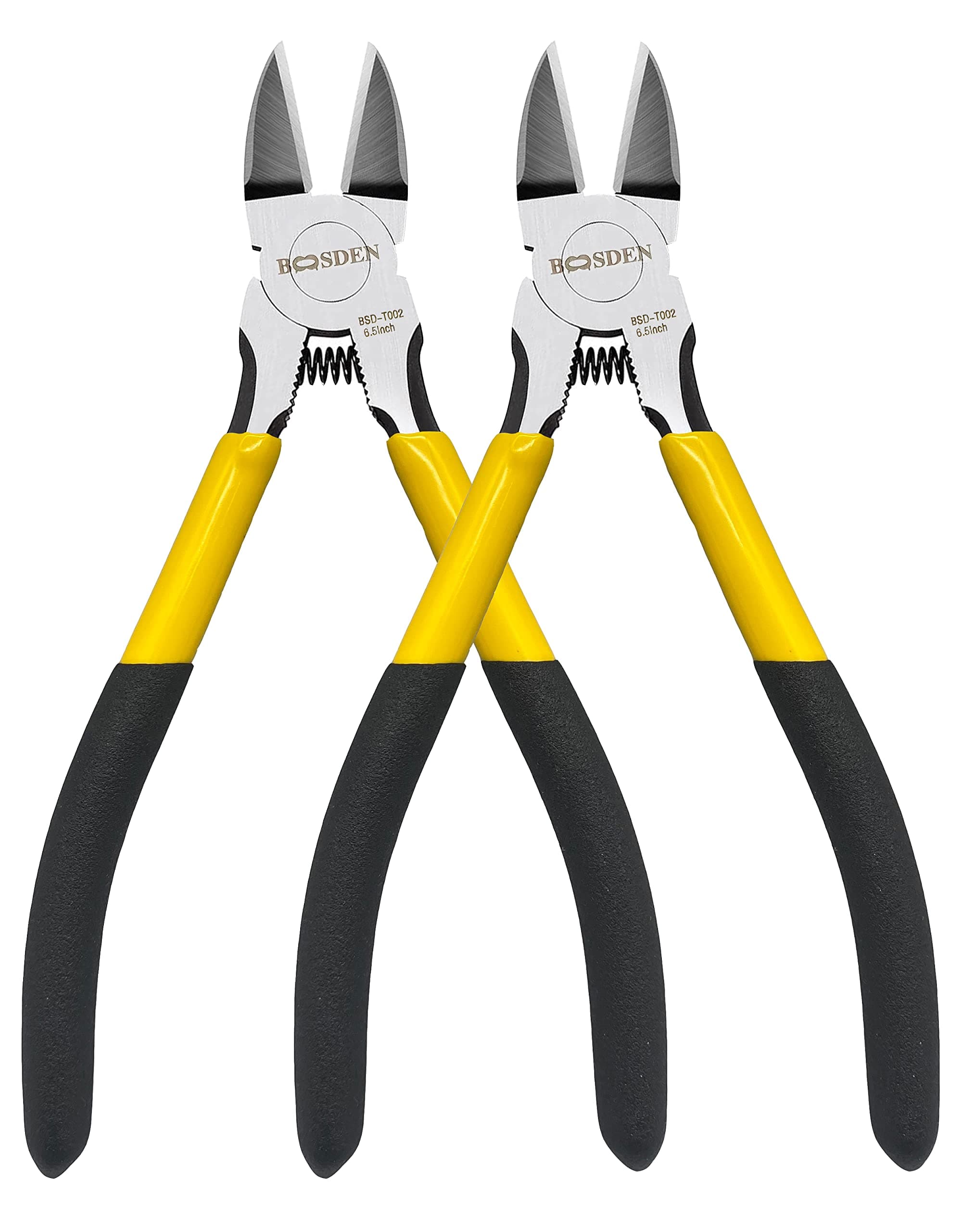 6.5" Wire Cutters, 2 Pack, Precision Side Cutter, Spring Loaded Cutting Pliers, Dikes for Artificial Flowers & Crafting