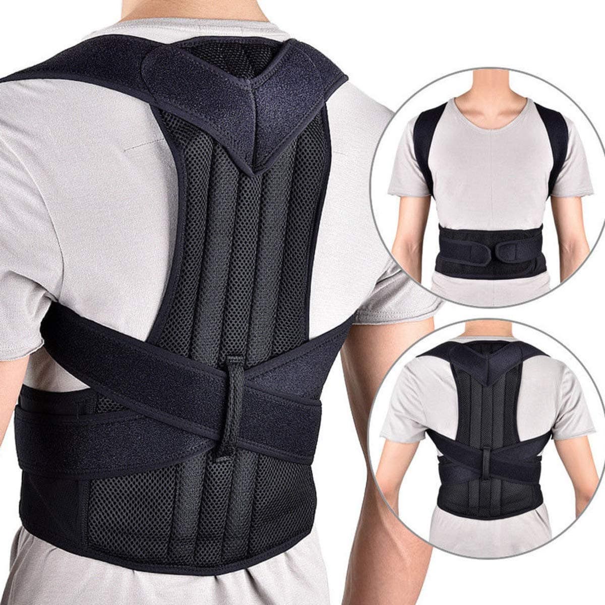 Kiesh Premium Back Brace With Magnetic & Dual Support At Back | Posture Corrector Therapy Shoulder Belt for Lower and Upper Back Pain Relief & Band Posture (XXX-Large)