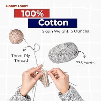 Hobby Lobby Yarn Bee 3 - Light Yarn for Crocheting & Knitting – Soft Yarn Skein – 335 Yards of Cotton Yarn for Crocheting Blankets, Hats, & More – Craft Supplies for Handcrafting, Harbor Wish