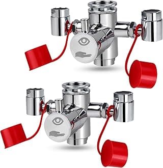 Faucet Mounted Eyewash Station Kit, Emergency Eye Wash Unit, OSHA Approved First Aid Eye Flush Kit,1x Eyewash Station,4X Adapter,2X Inspection Tag,1x Eye Wash Station Sign (2 Pack)