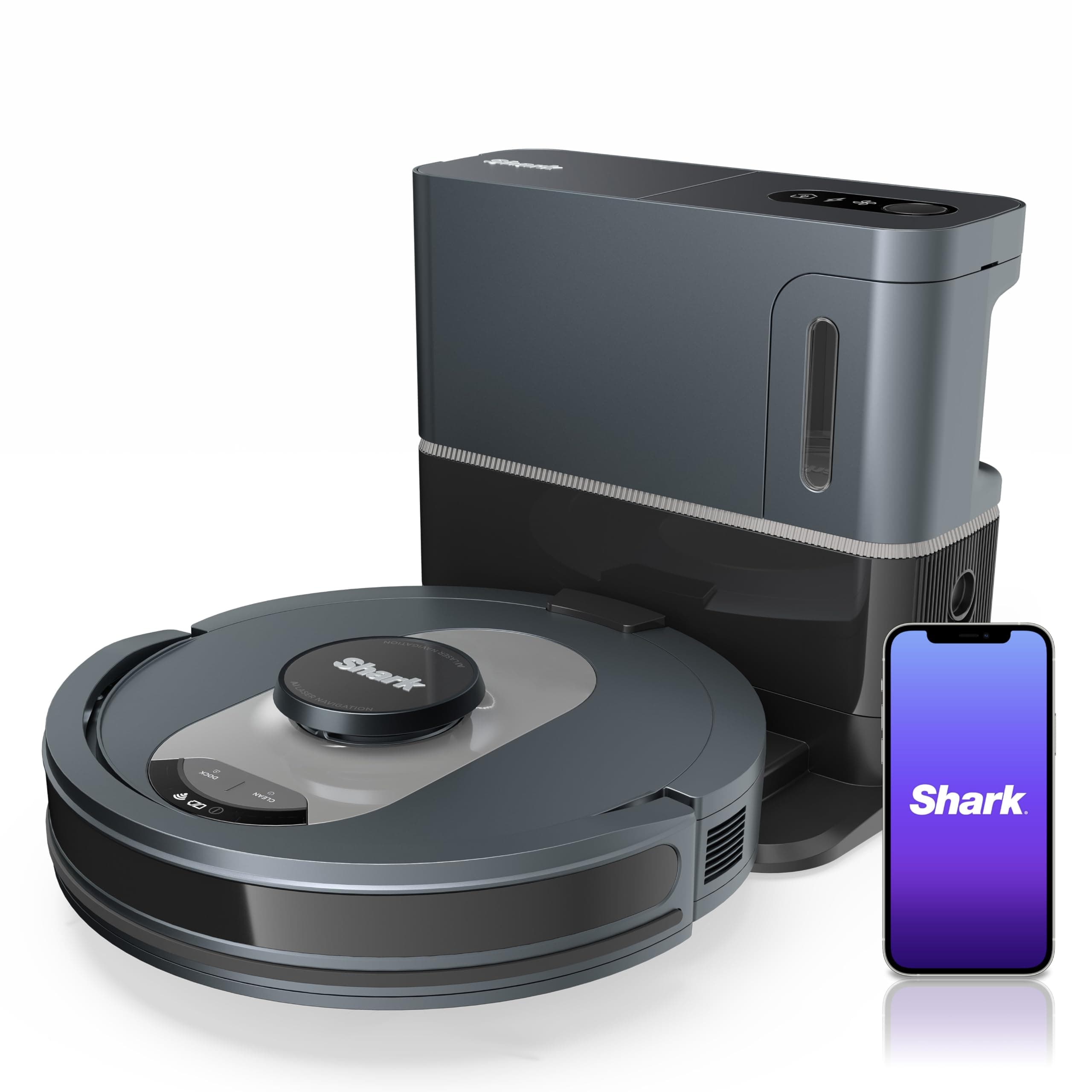 Shark UR2500SR AI Ultra Robot Vacuum with Self-Empty Base, Bagless, 30-Day Capacity, LIDAR Navigation, Compatible with Alexa, WiFi Connected, Black